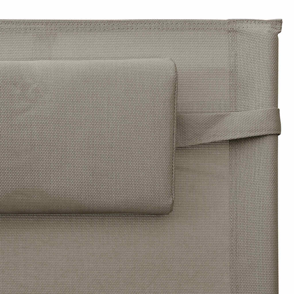 Ligbedden 2 st textileen taupe en grijs