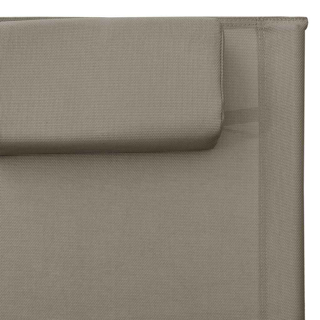 Ligbed textileen taupe en grijs