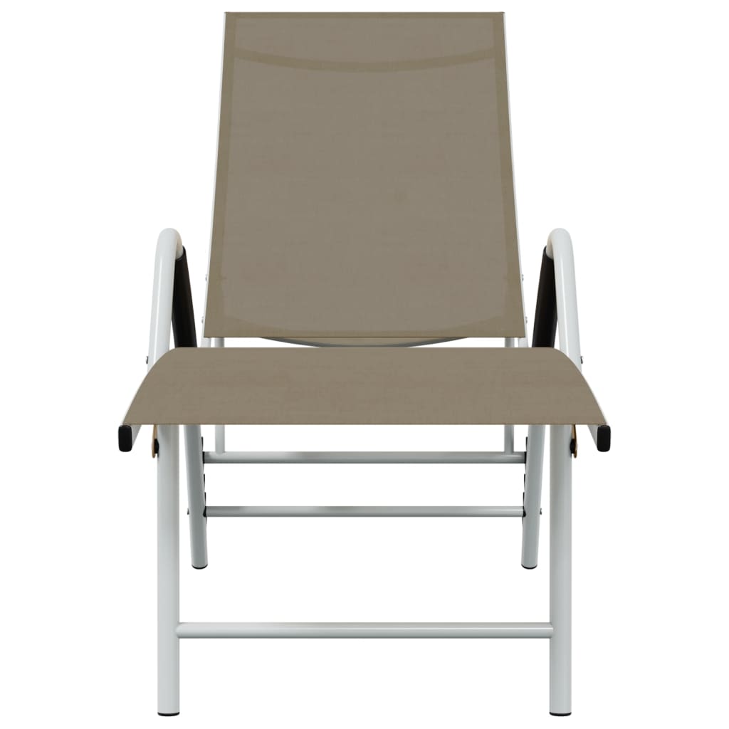 Ligbed textileen en aluminium taupe