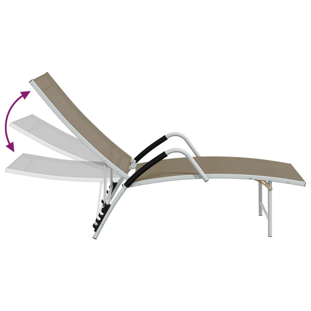 Ligbed textileen en aluminium taupe
