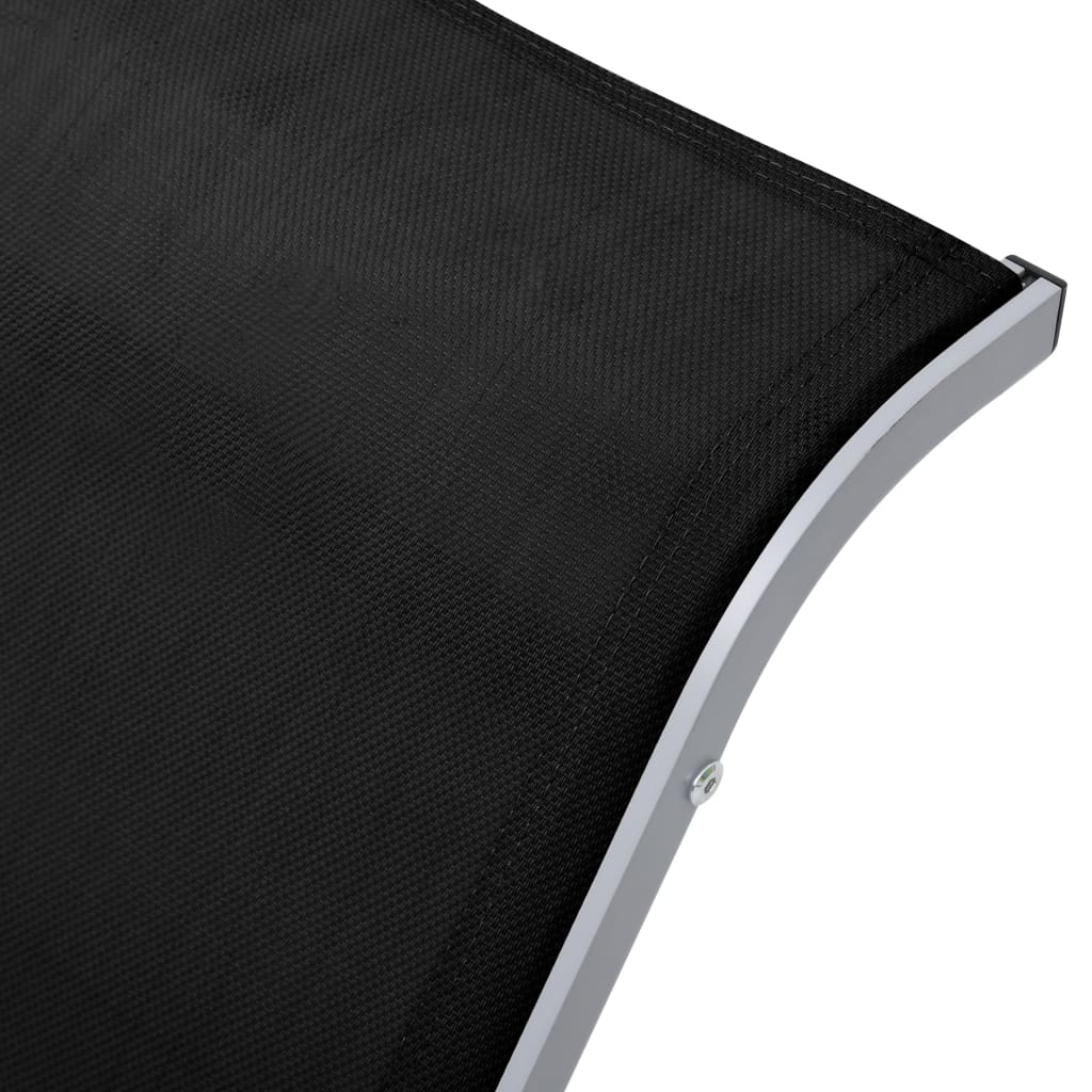 Ligbed textileen en aluminium zwart
