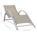 Ligbedden 2 st met tafel aluminium crèmekleurig