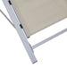 Ligbedden 2 st met tafel aluminium crèmekleurig
