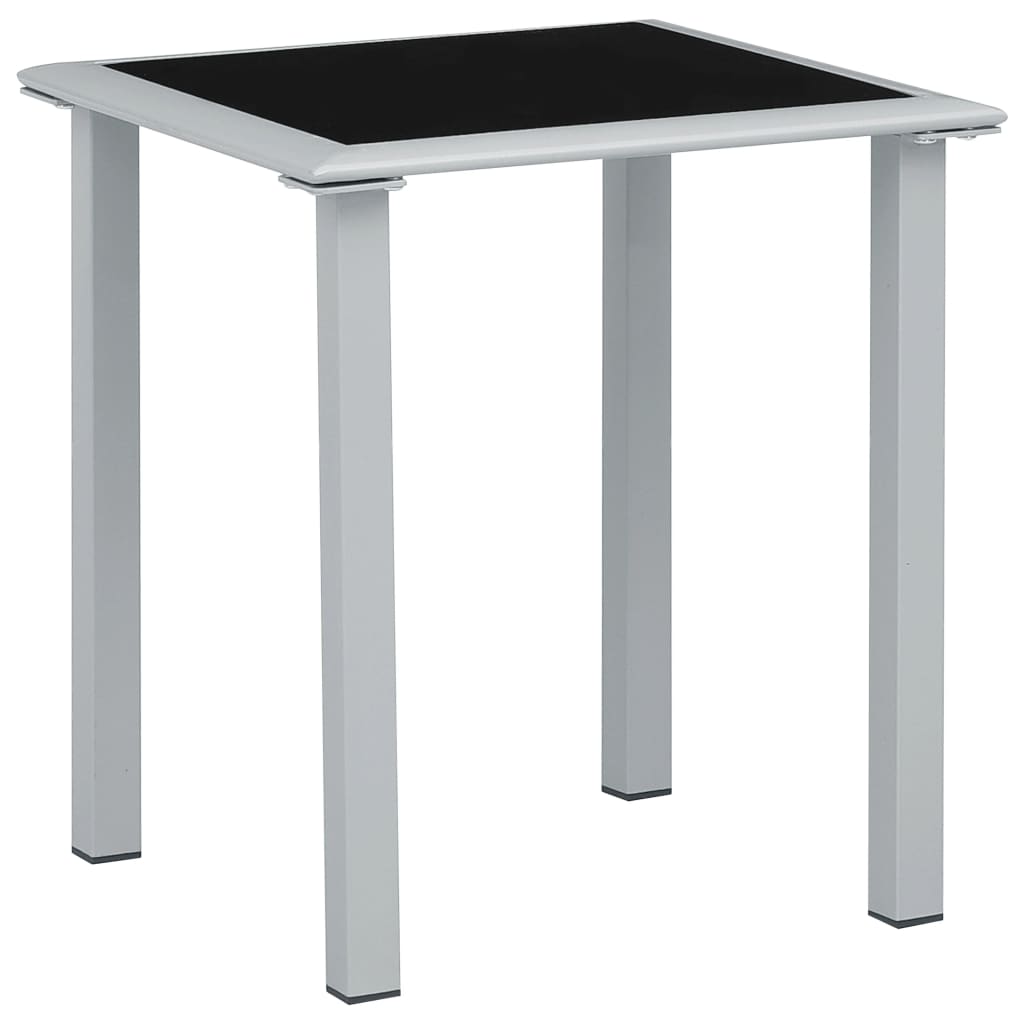 Ligbedden 2 st met tafel aluminium crèmekleurig