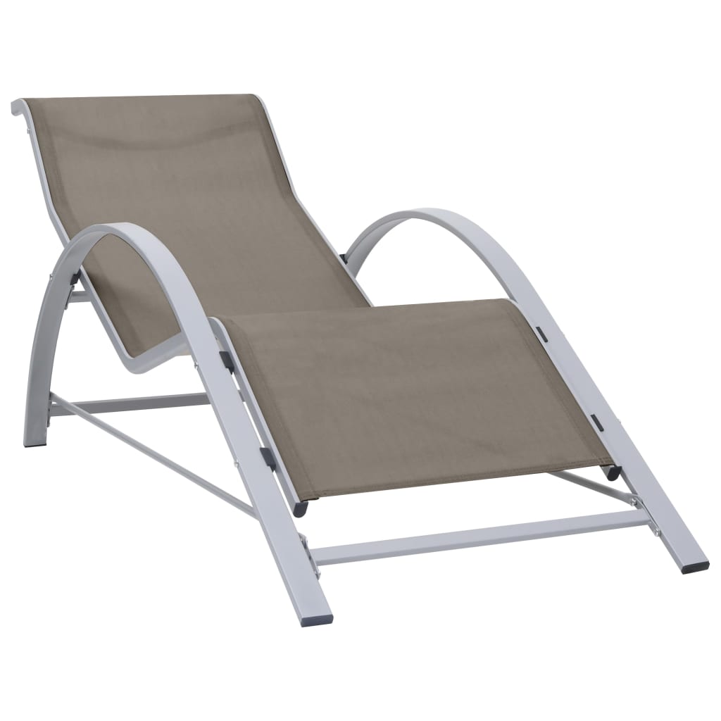 Ligbed textileen en aluminium taupe