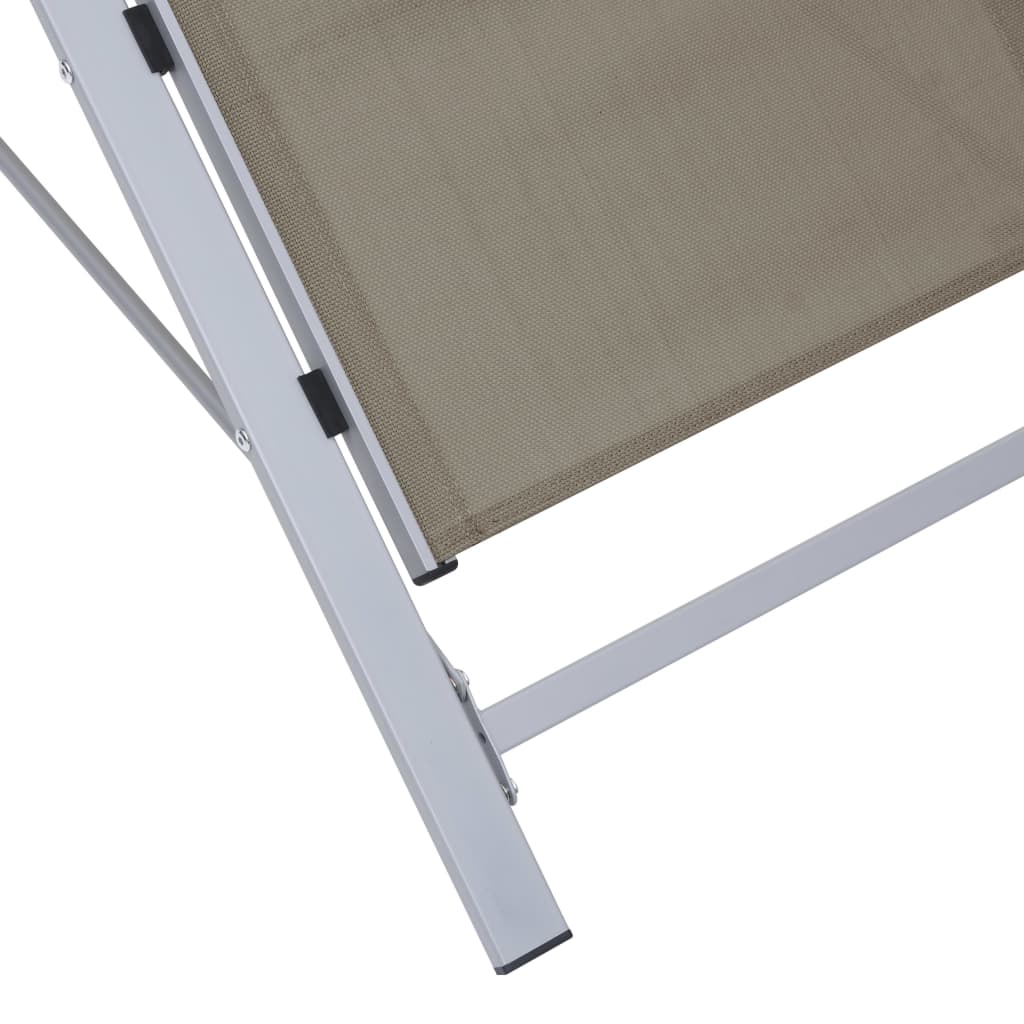Ligbed textileen en aluminium taupe
