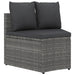 2-delige Loungeset met kussens poly rattan grijs