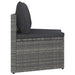 2-delige Loungeset met kussens poly rattan grijs