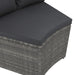 2-delige Loungeset met kussens poly rattan grijs
