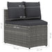 2-delige Loungeset met kussens poly rattan grijs
