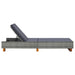 Ligbed met kussen poly rattan grijs