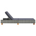 Ligbed met kussen poly rattan grijs