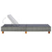 Ligbed met kussen poly rattan grijs