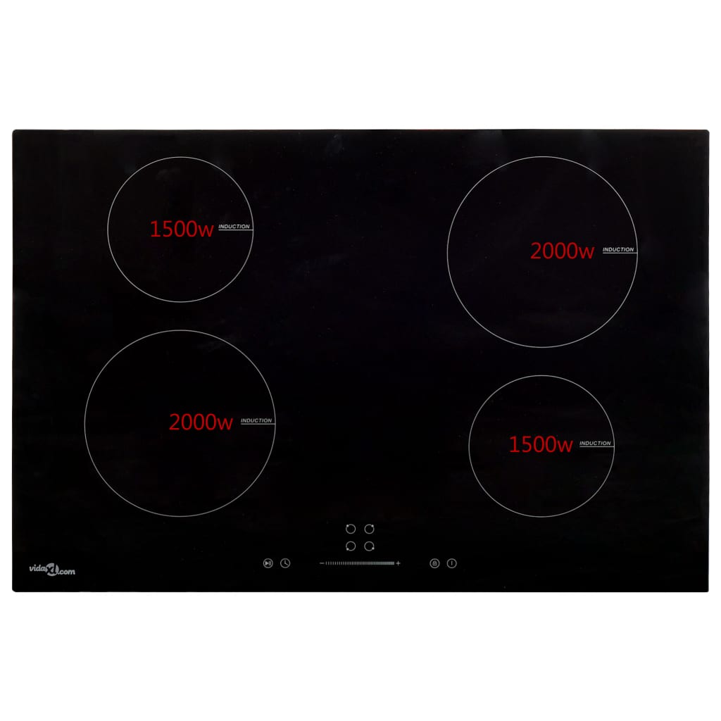 Inductiekookplaat 4 zones aanraakbediening 7000 W 77 cm glas