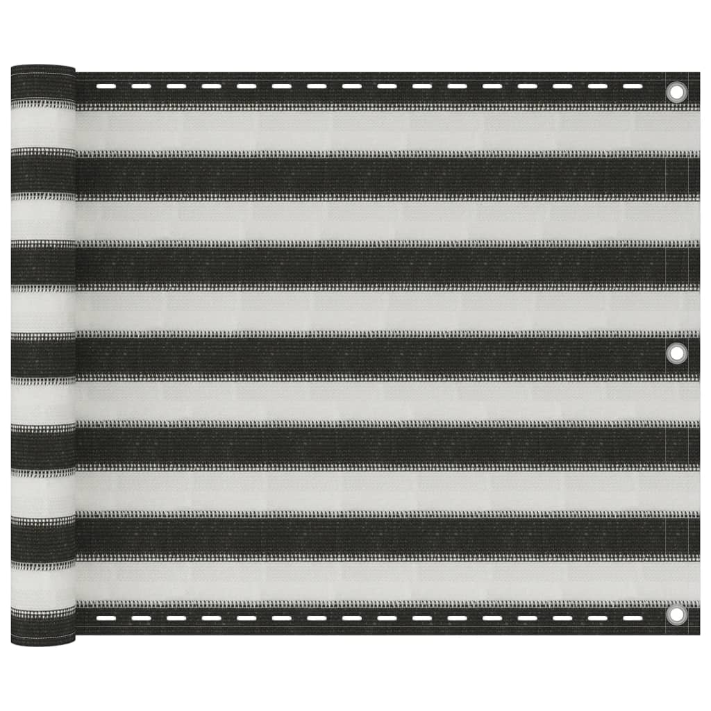Balkonscherm 75X300 Cm Hdpe Antracietkleurig En Wit 75 x 300 cm Antraciet en wit