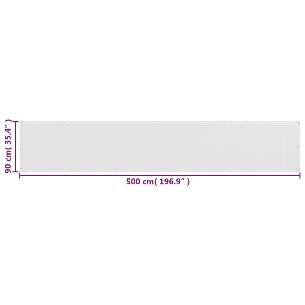 Balkonscherm 90X500 Cm Hdpe Wit 90 x 500 cm