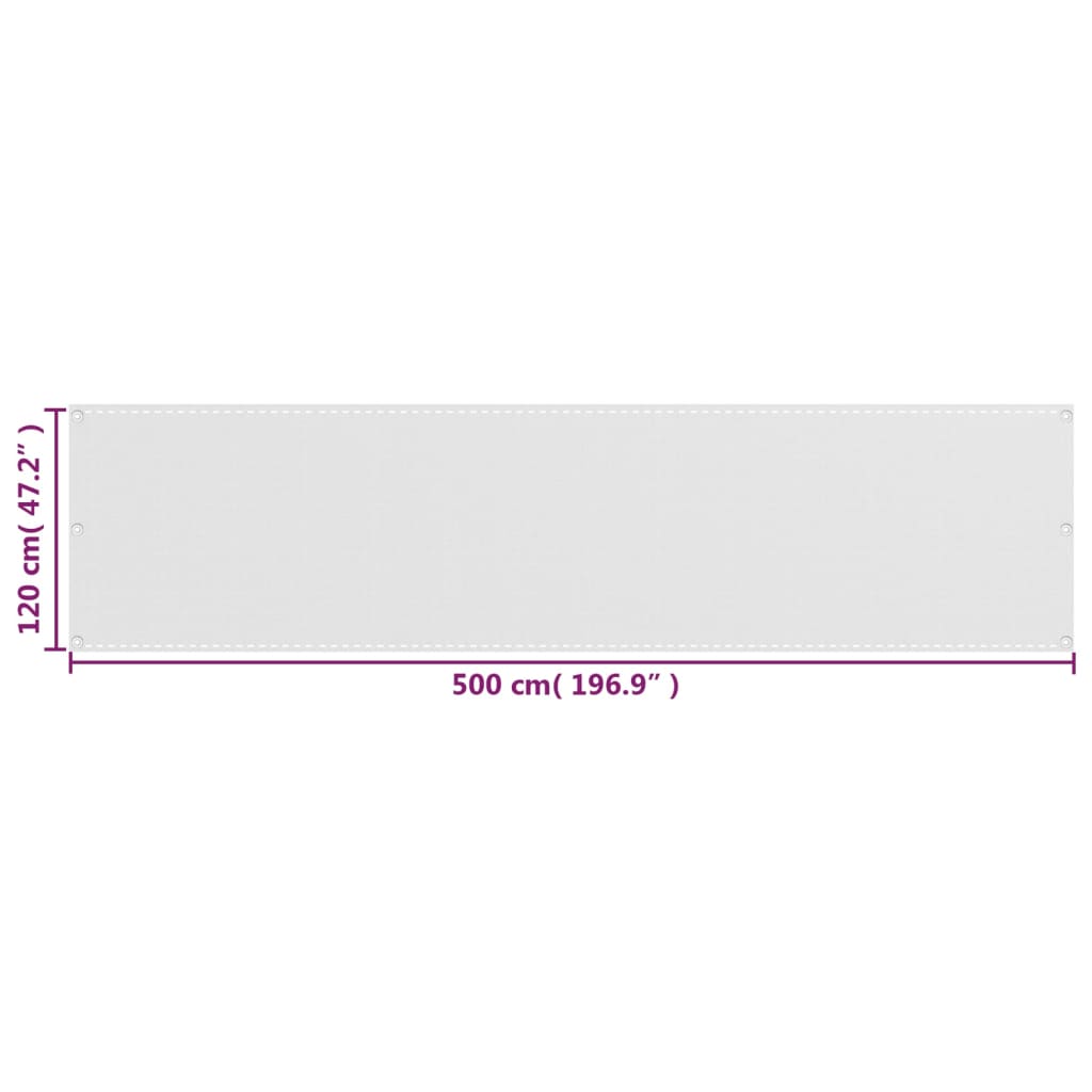 Balkonscherm 120X500 Cm Hdpe Wit 120 x 500 cm