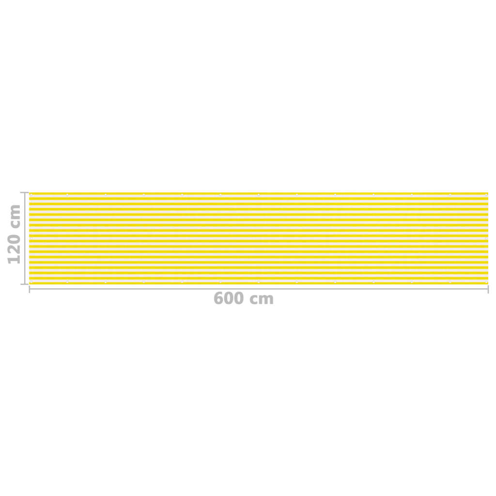 Balkonscherm 120X600 Cm Hdpe Geel En Wit 120 x 600 cm