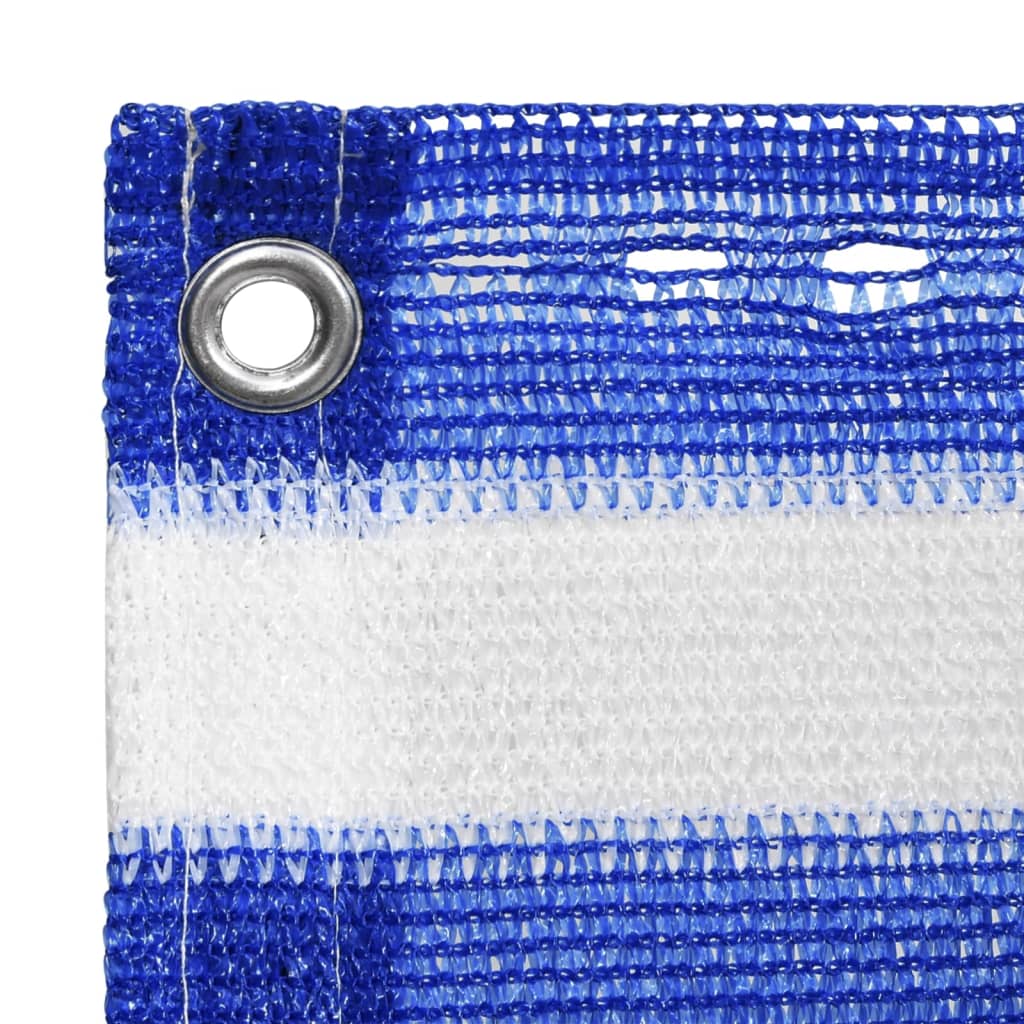 Balkonscherm 90X300 Cm Hdpe Blauw En Wit 90 x 300 cm