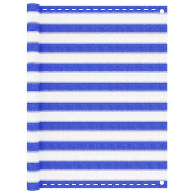 Balkonscherm 120X300 Cm Hdpe Blauw En Wit 120 x 300 cm