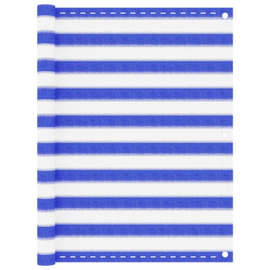 Balkonscherm 120X400 Cm Hdpe Blauw En Wit 120 x 400 cm