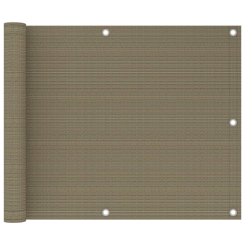 Balkonscherm 75x300 cm HDPE taupe