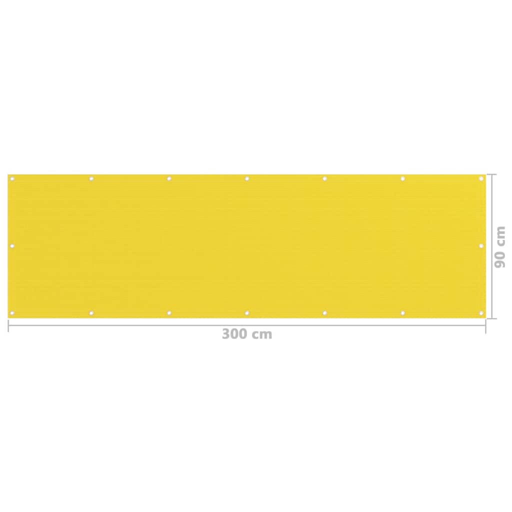 Balkonscherm 90X300 Cm Hdpe Geel 90 x 300 cm
