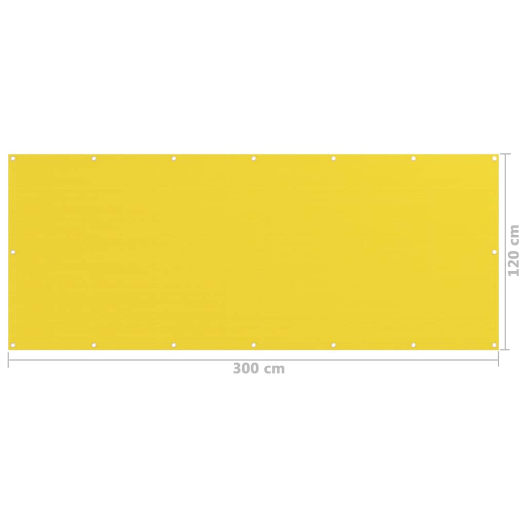 Balkonscherm 120X300 Cm Hdpe Geel 120 x 300 cm