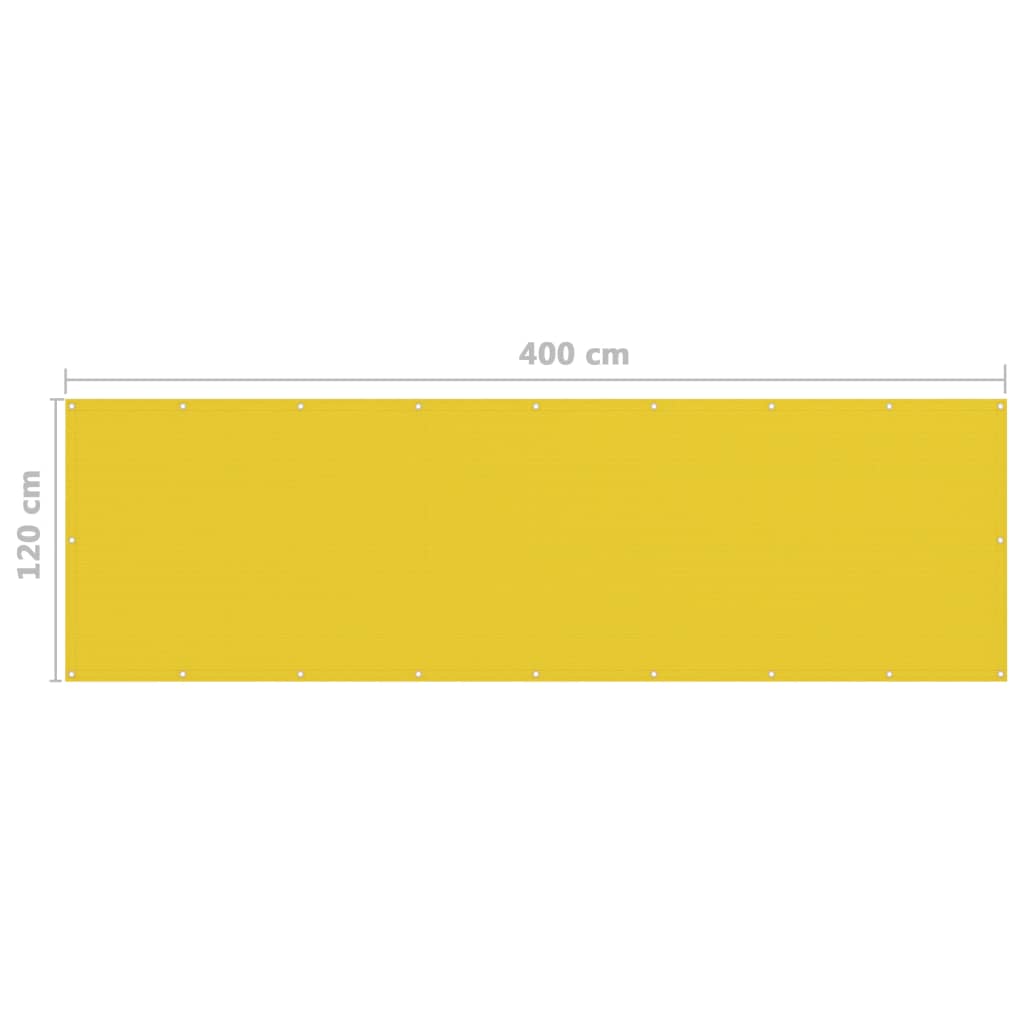 Balkonscherm 120X400 Cm Hdpe Geel 120 x 400 cm