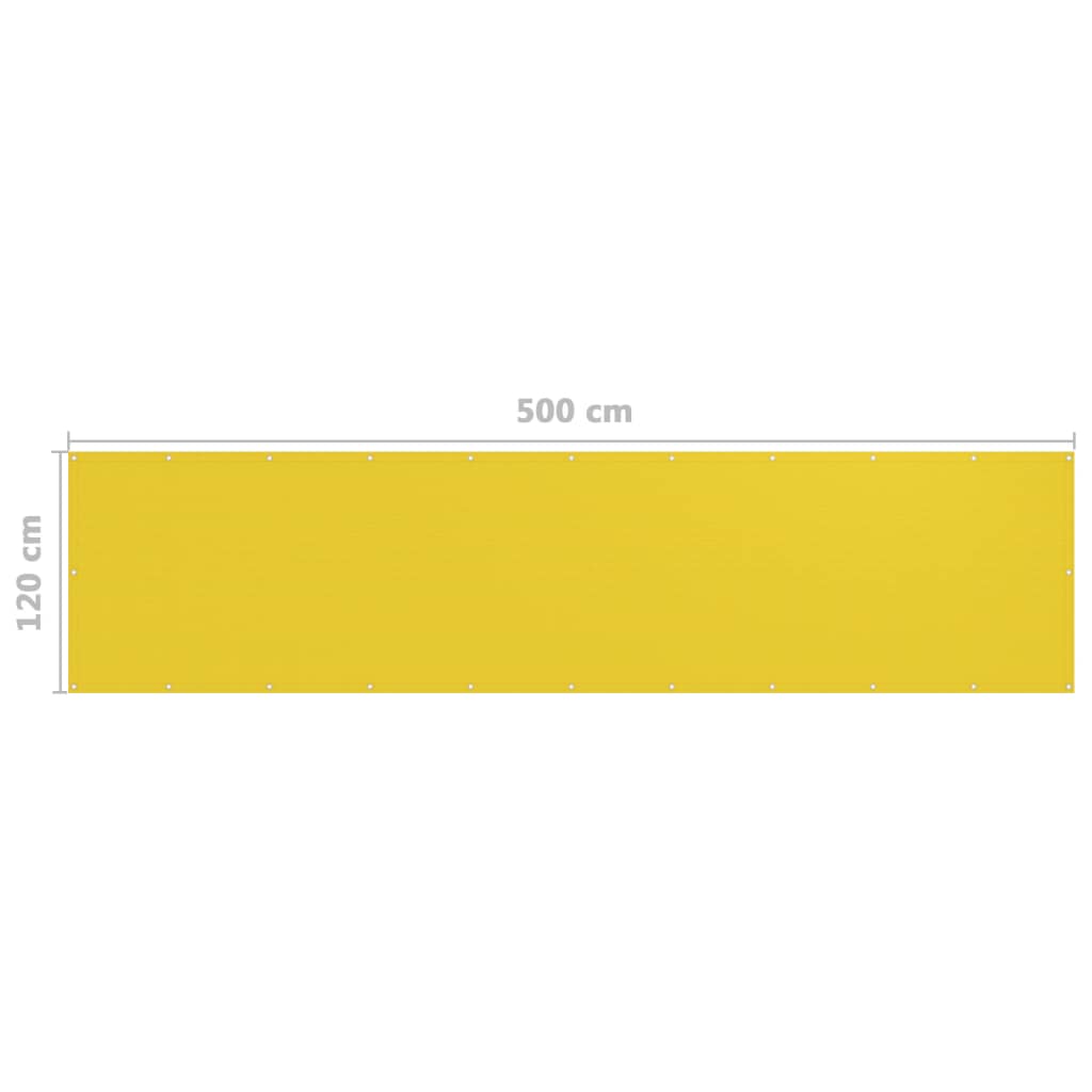 Balkonscherm 120X500 Cm Hdpe Geel 120 x 500 cm
