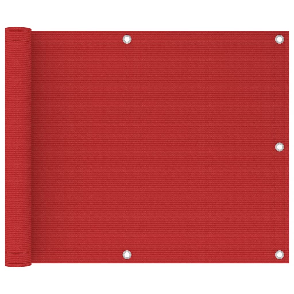 Balkonscherm 75X300 Cm Hdpe Rood 75 x 300 cm