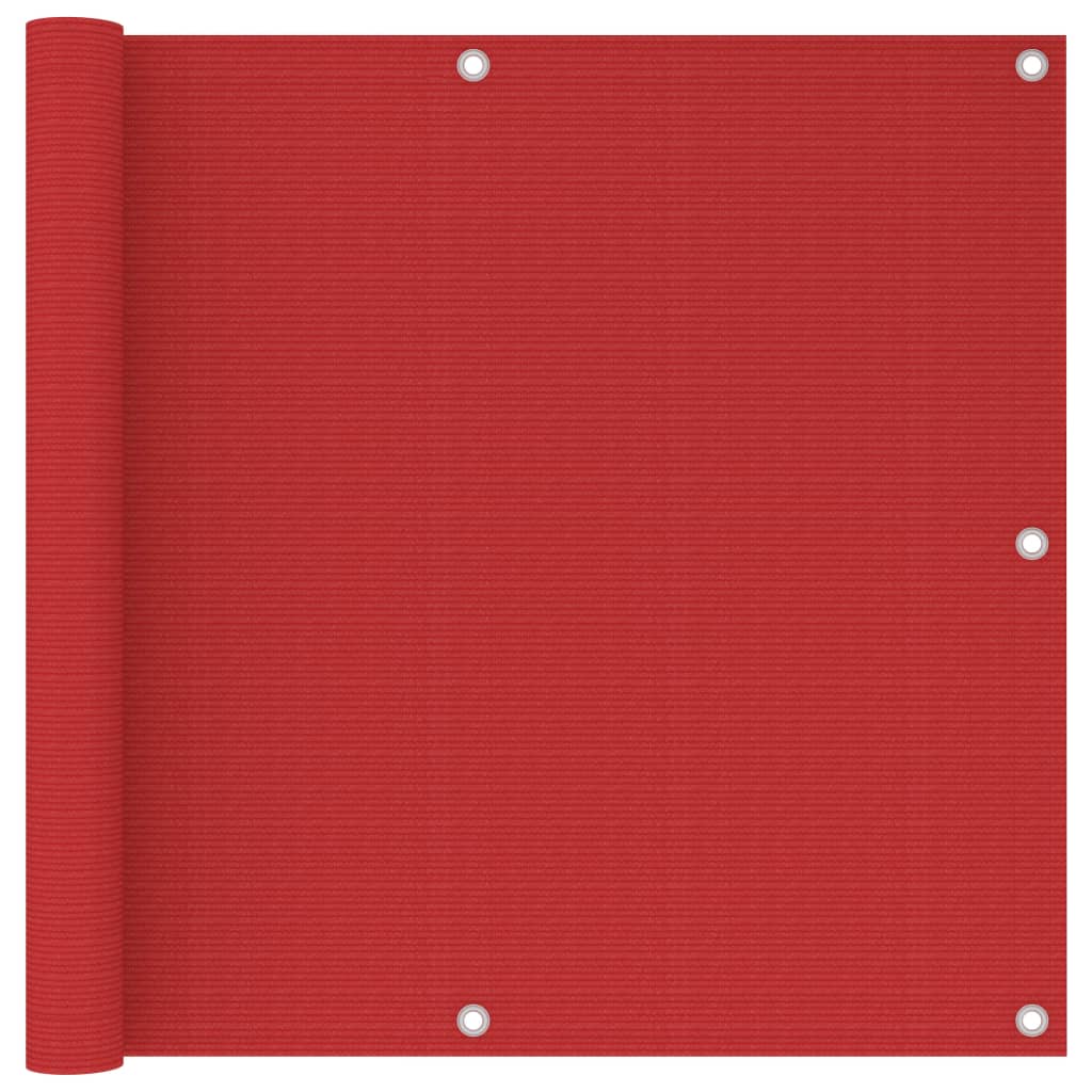 Balkonscherm 90X300 Cm Hdpe Rood 90 x 300 cm