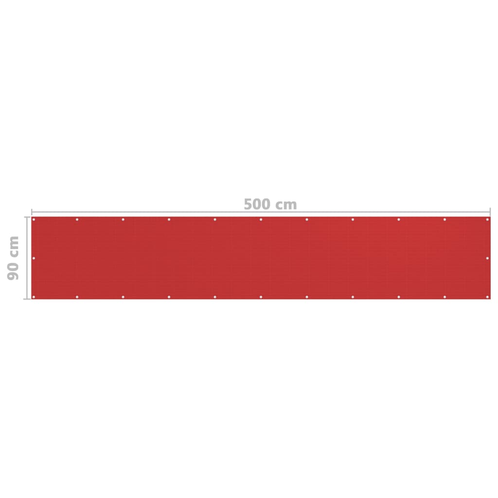 Balkonscherm 90X500 Cm Hdpe Rood 90 x 500 cm