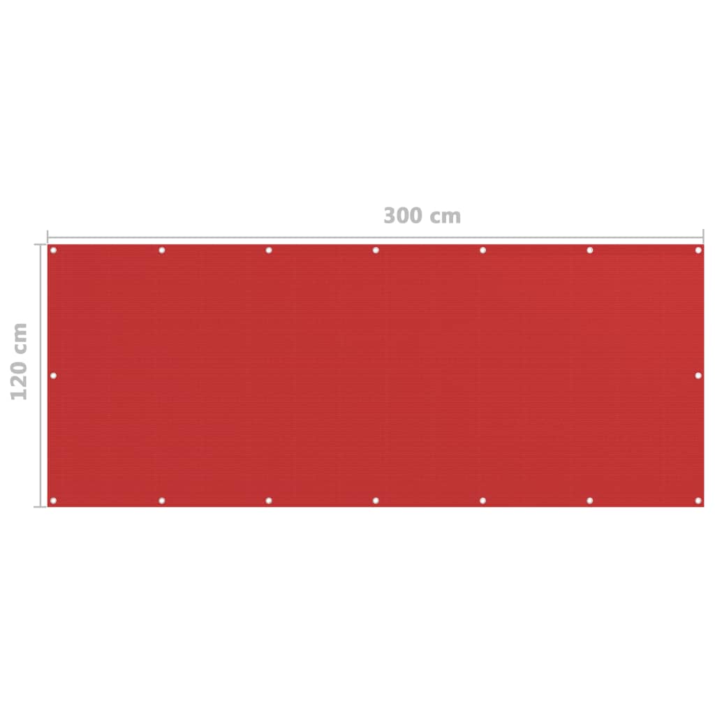 Balkonscherm 120X300 Cm Hdpe Rood 120 x 300 cm