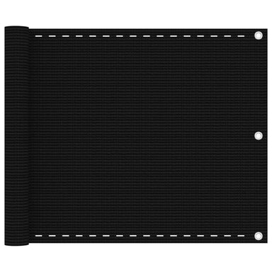 Balkonscherm 75X500 Cm Hdpe Zwart 75 x 500 cm