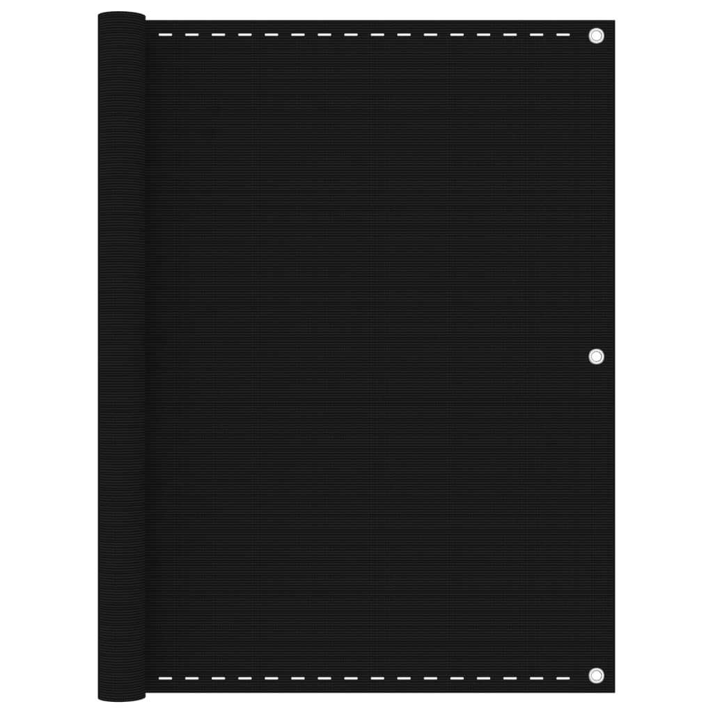 Balkonscherm 120X400 Cm Hdpe Zwart 120 x 400 cm