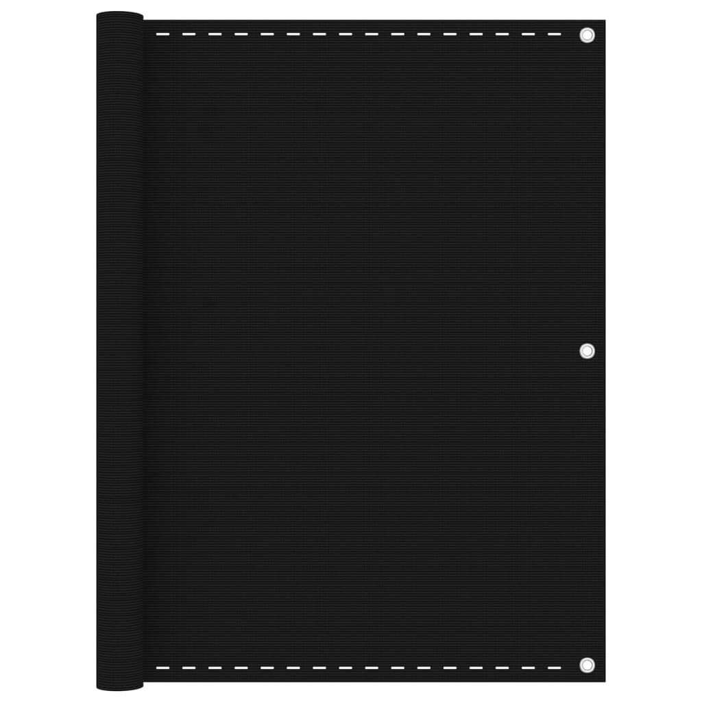 Balkonscherm 120X500 Cm Hdpe Zwart 120 x 500 cm