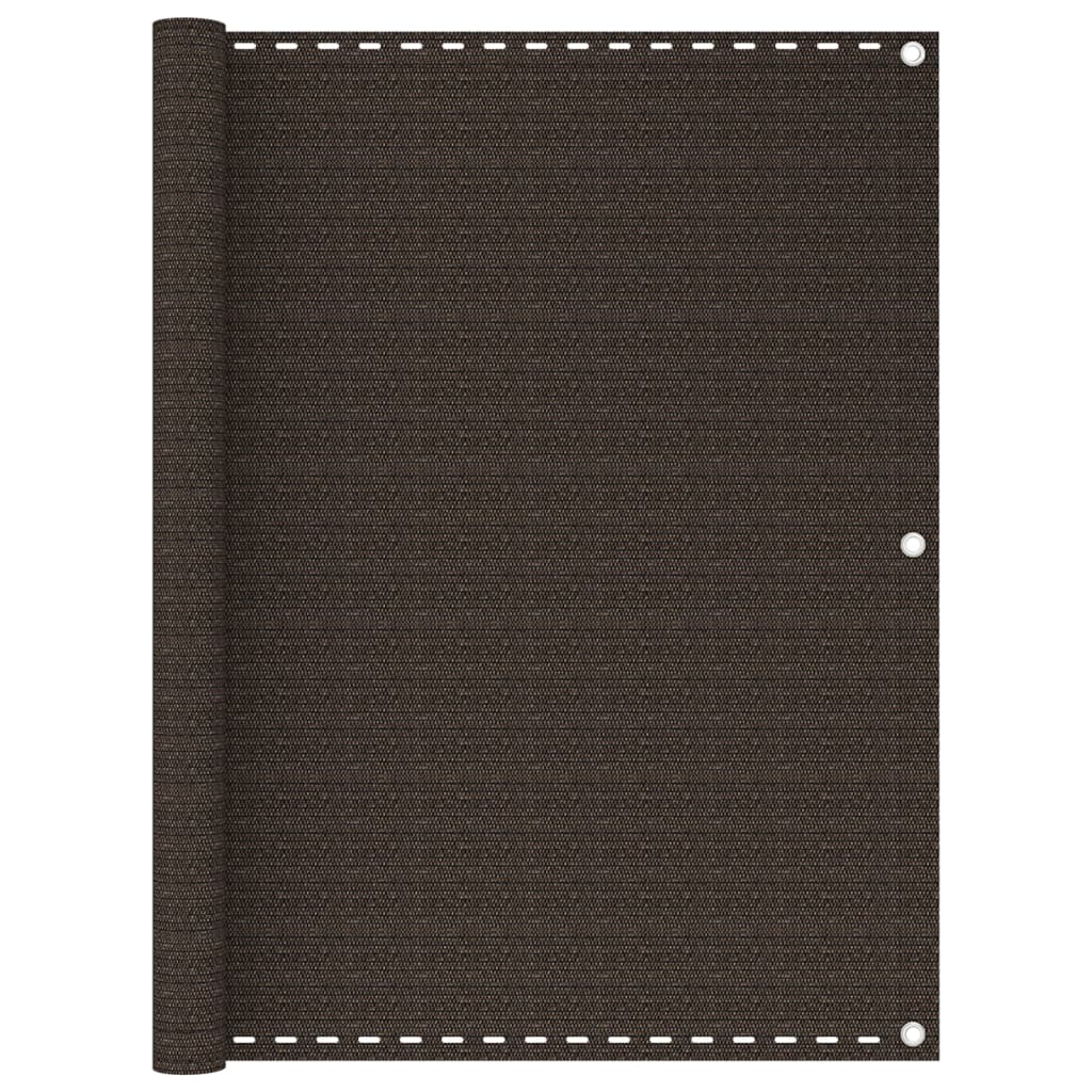 Balkonscherm 120x600 cm HDPE bruin