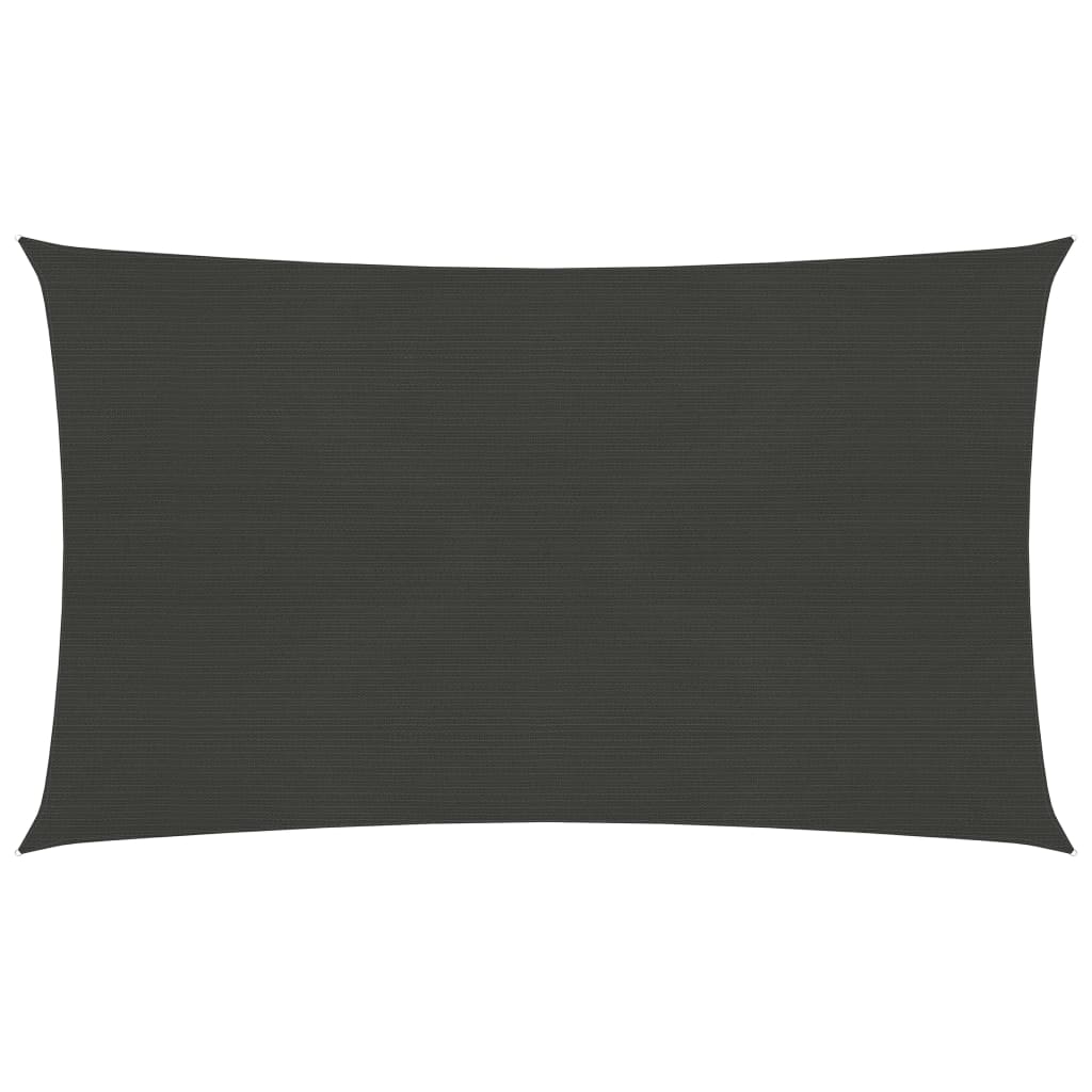 Zonnezeil 160 g/m² 3x6 m HDPE antracietkleurig