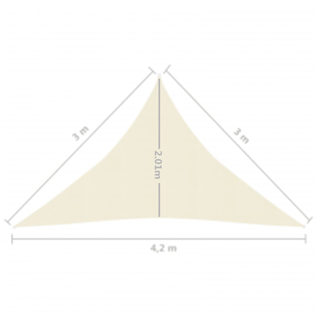 Zonnezeil 160 G/M² 3X3X4,2 M Hdpe Crèmekleurig 3 x 3 x 4.2 m