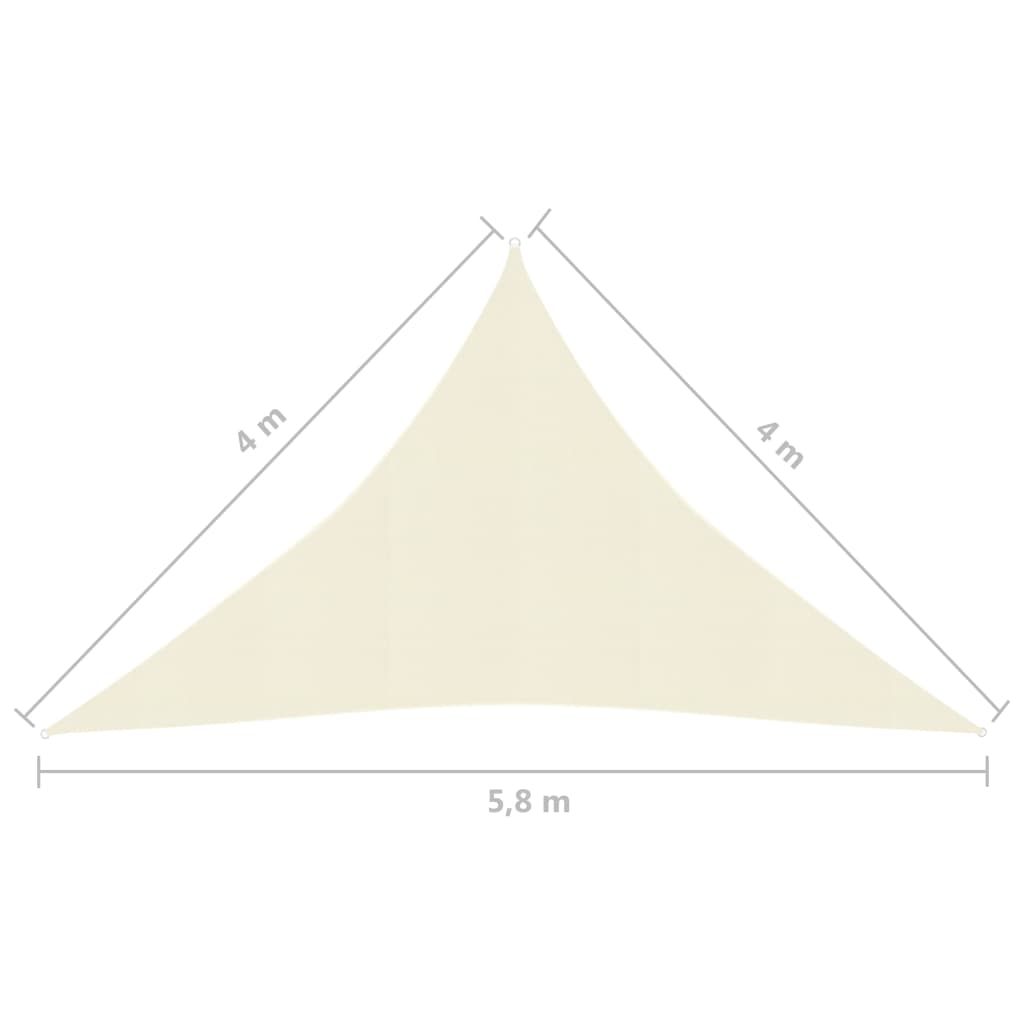 Zonnezeil 160 g/m² 4x4x5,8 m HDPE crèmekleurig