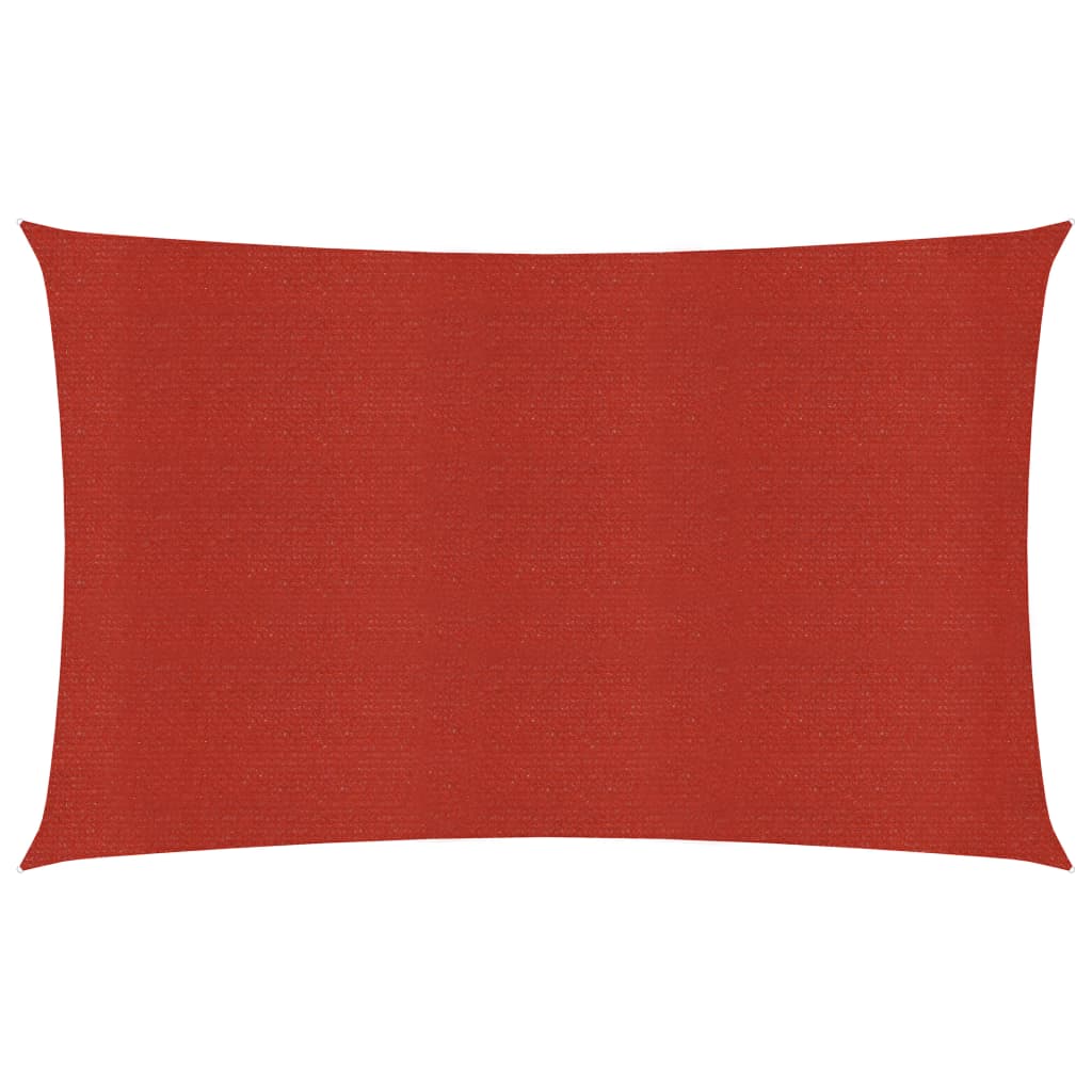 Zonnezeil 160 g/m² 4x7 m HDPE rood