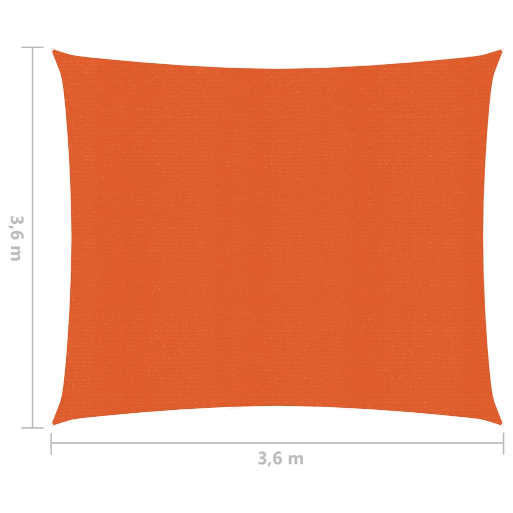 Zonnezeil 160 G/M² 3,6X3,6 M Hdpe Oranje 3.6 x 3.6 m orange