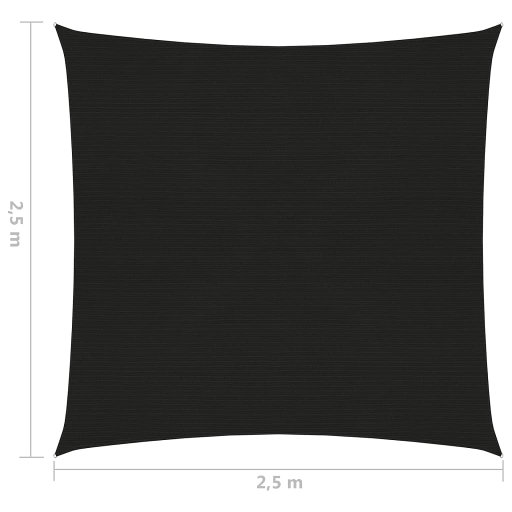 Zonnezeil 160 G/M² 2,5X2,5 M Hdpe Zwart 2.5 x 2.5 m