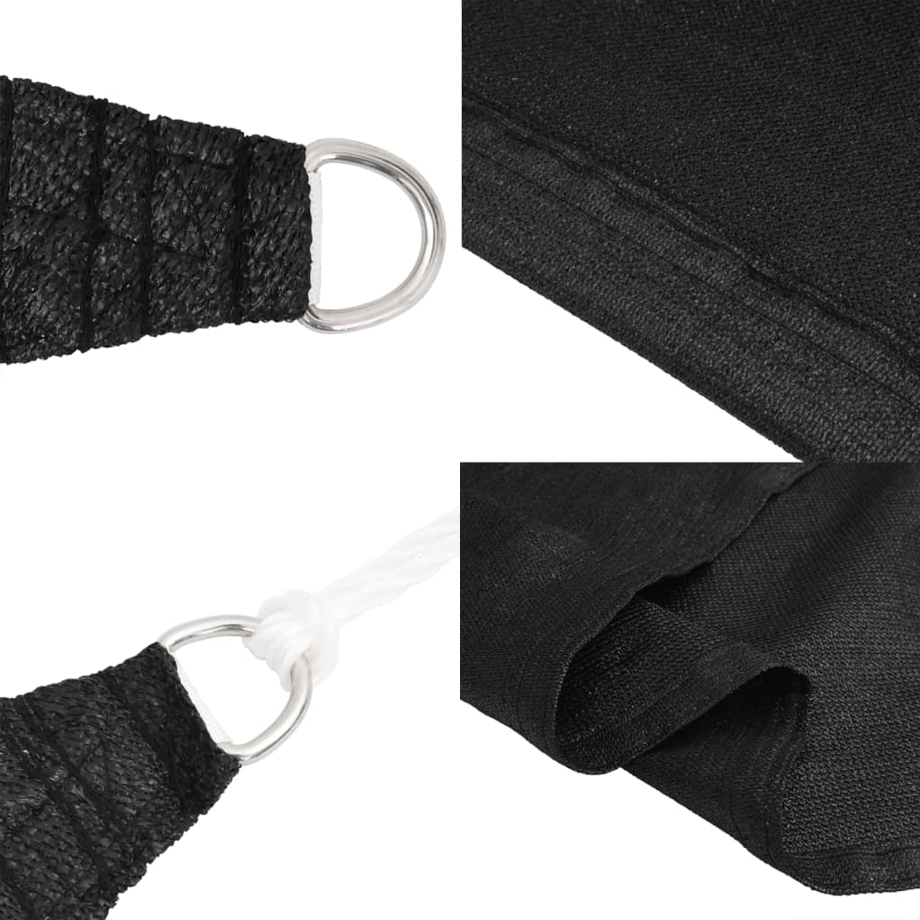 Zonnezeil 160 G/M² Hdpe Zwart 6 x 6 m