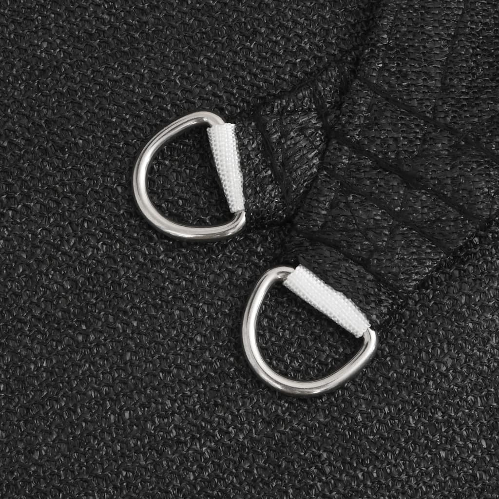 Zonnezeil 160 G/M² 2,5X2,5X3,5 M Hdpe Zwart Zwart 2.5 x 2.5 x 3.5 m