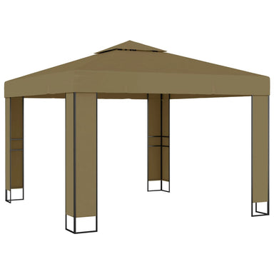 Prieel met dubbel dak 180 g/m² 3x3x2,7 m taupe