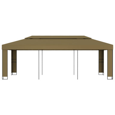 Prieel met dubbel dak 180 g/m² 3x6 m taupe
