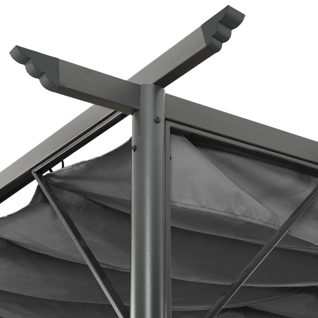 Pergola met uittrekbaar dak 180 g/m² 3x3 m staal antracietkleur