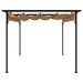 Pergola met uittrekbaar dak 180 g/m² 3x3 m staal taupe